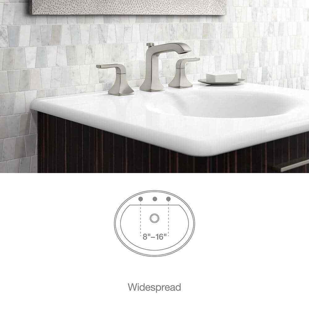 KOHLER Rubicon 8 in. Widespread 2-Handle Bathroom Faucet in Brushed Nickel