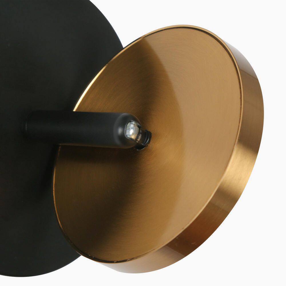 Zevni 4 in. Modern 1-Light Black Integrated LED Bathroom Round Wall Sconce