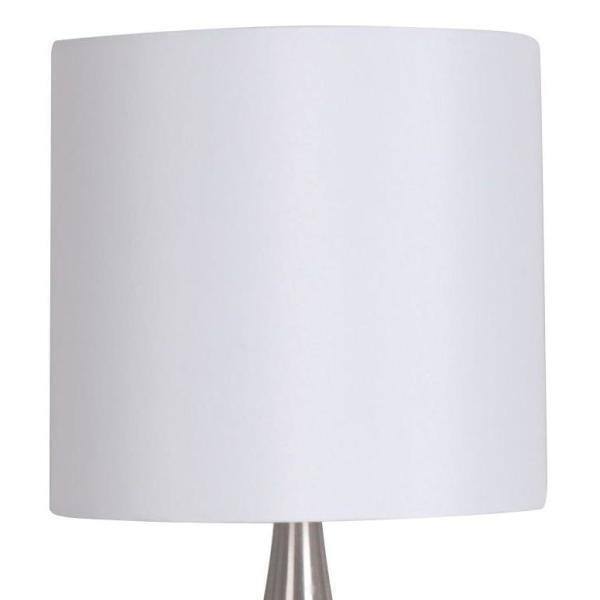 Cresswell 18 in. Silver Teardrop Accent Lamp with White Shade 18664-011
