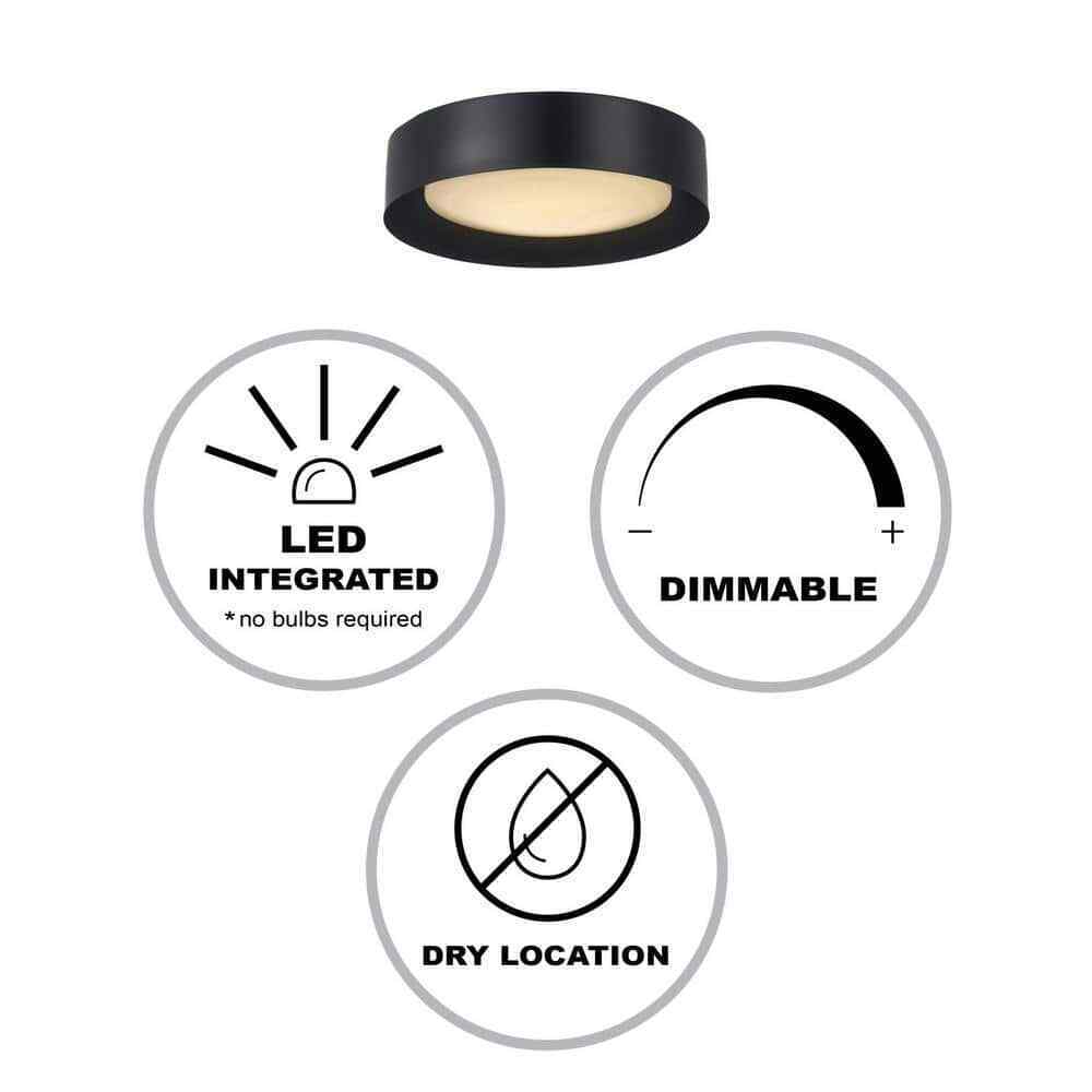 Monteaux Lighting Monteaux 13 in. Black Integrated LED Flush Mount Ceiling Light