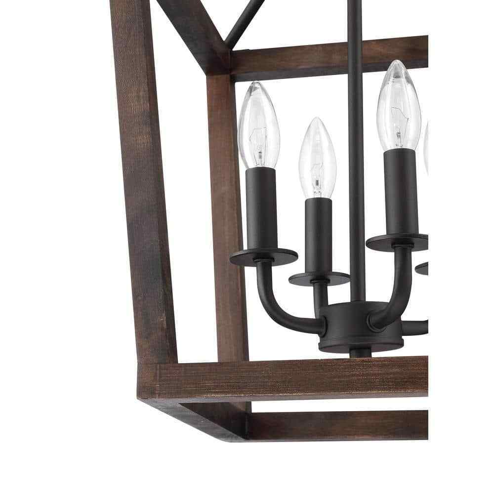 Pia Ricco 4-Light Matte Black Lantern Pendant 1Jay-51214
