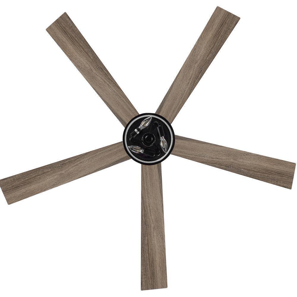 Breezary Hubery 60 in. Indoor Matte Black Standard Ceiling Fan w/ Remote Control