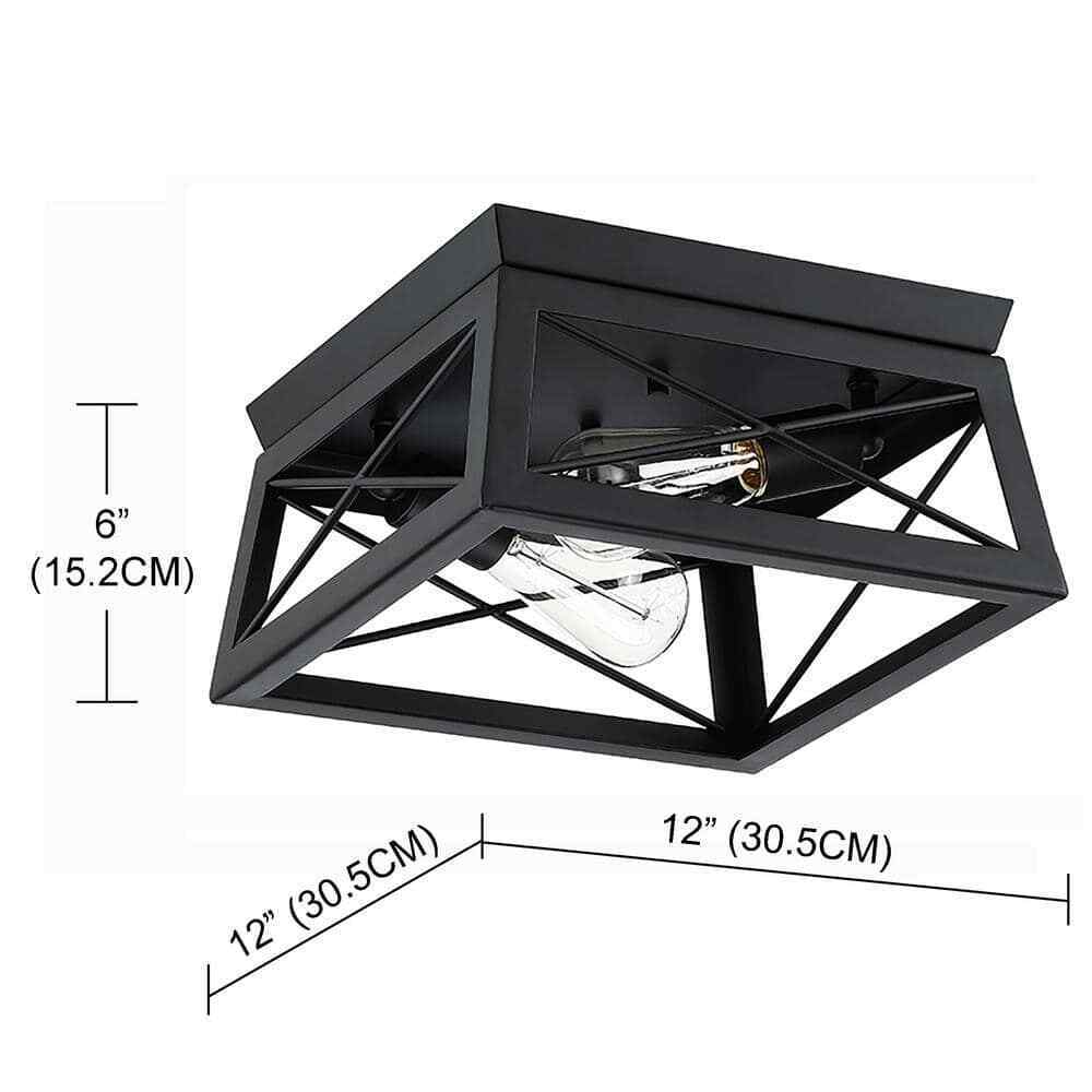 Hukoro Mousse 12 in. W. 2-Light Flush Mount with Matte Black finish