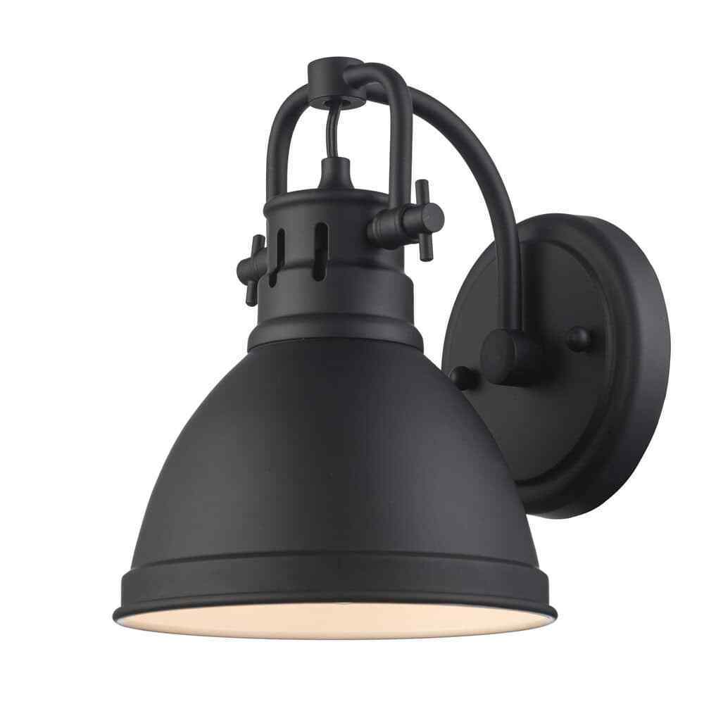 Hampton Bay Coalville Matte Black Indoor Farmhouse Wall Sconce Light Fixture