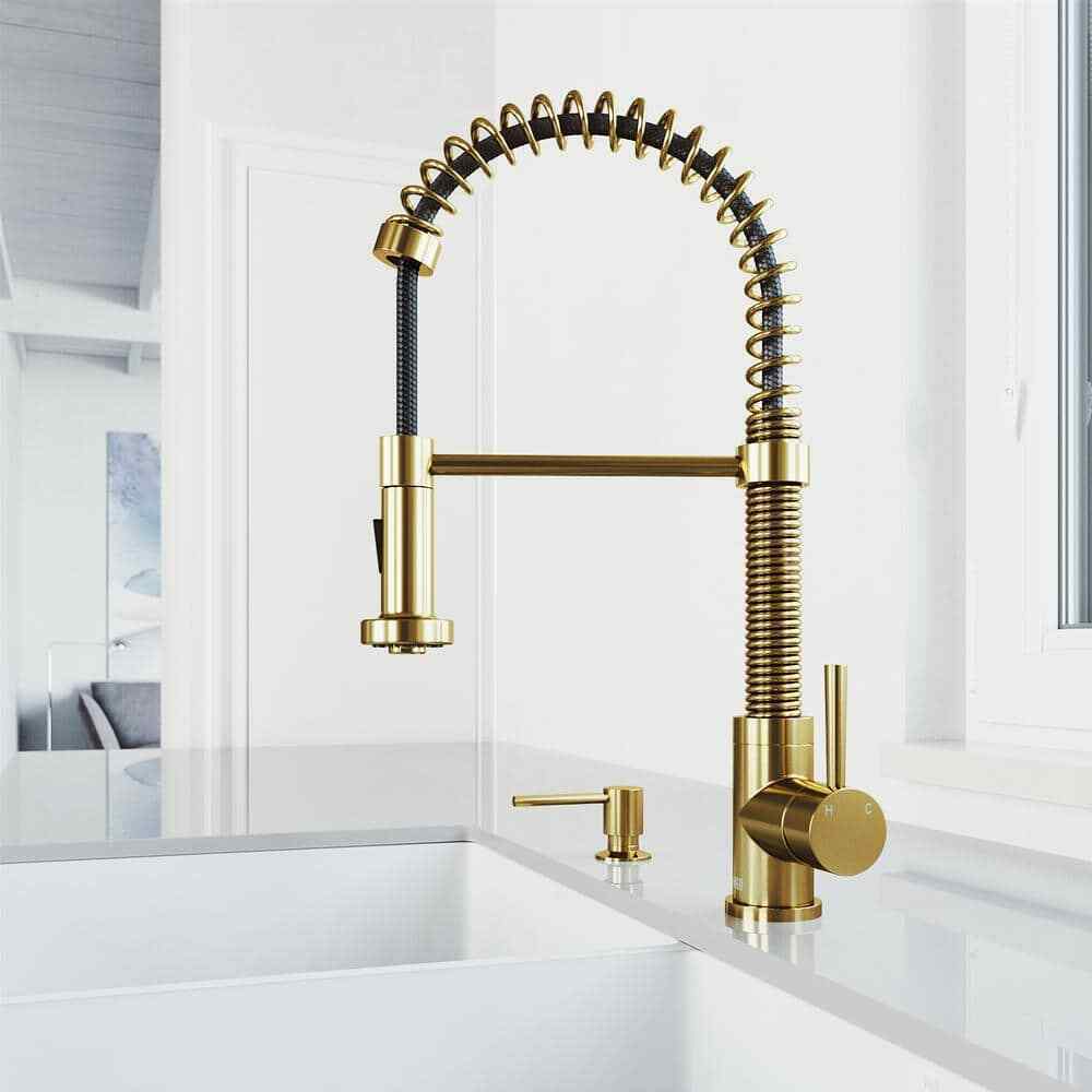 VIGO Bolton Kitchen Soap Dispenser in Matte Brushed Gold VGSD005MG