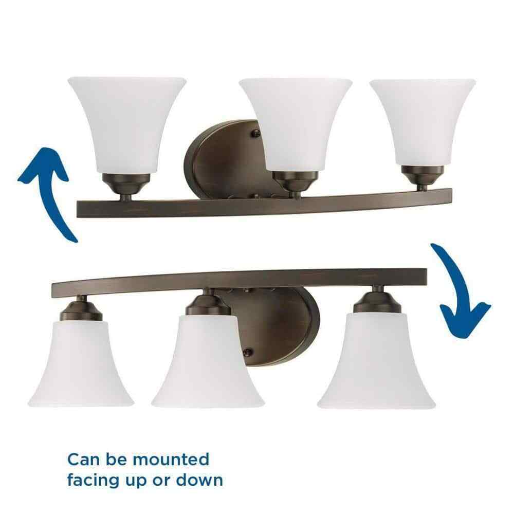 Progress Lighting Adorn 3-Light Antique Bronze Etched Glass Vanity Light