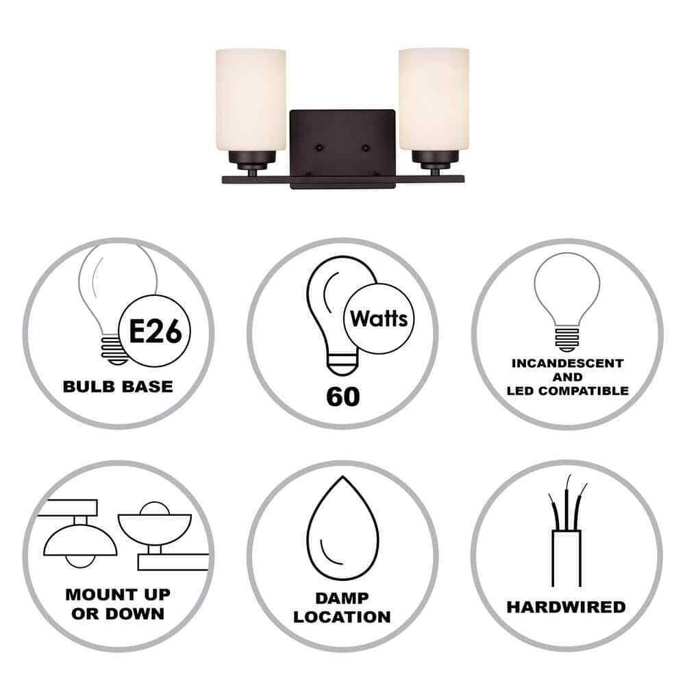 Bel Air Lighting Mod Pod 14.25 in. Rubbed Bronze Bathroom Vanity Light Fixture
