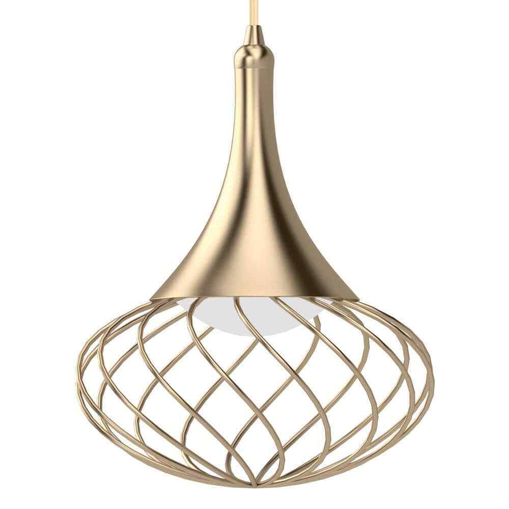 Volume Lighting LED Indoor Antique Gold Hanging Mini Pendant Light White Lens