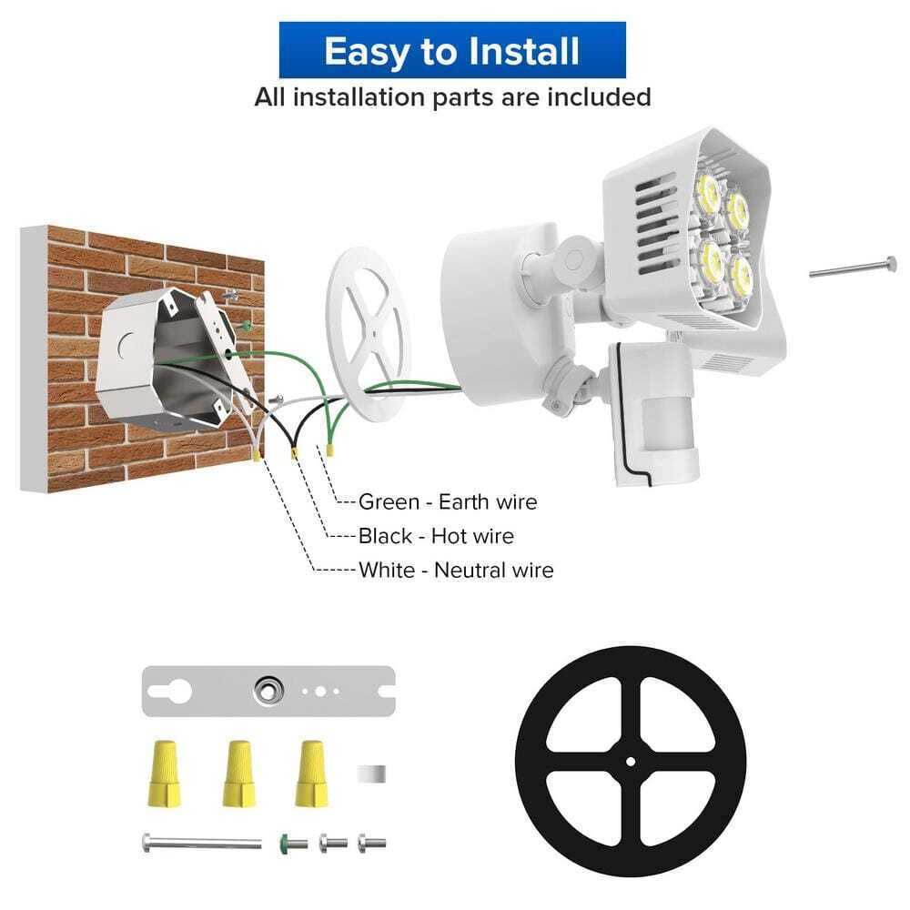 SANSI 30W 3400 Lum 180-Degree White Motion Activated Outdoor LED Flood Light