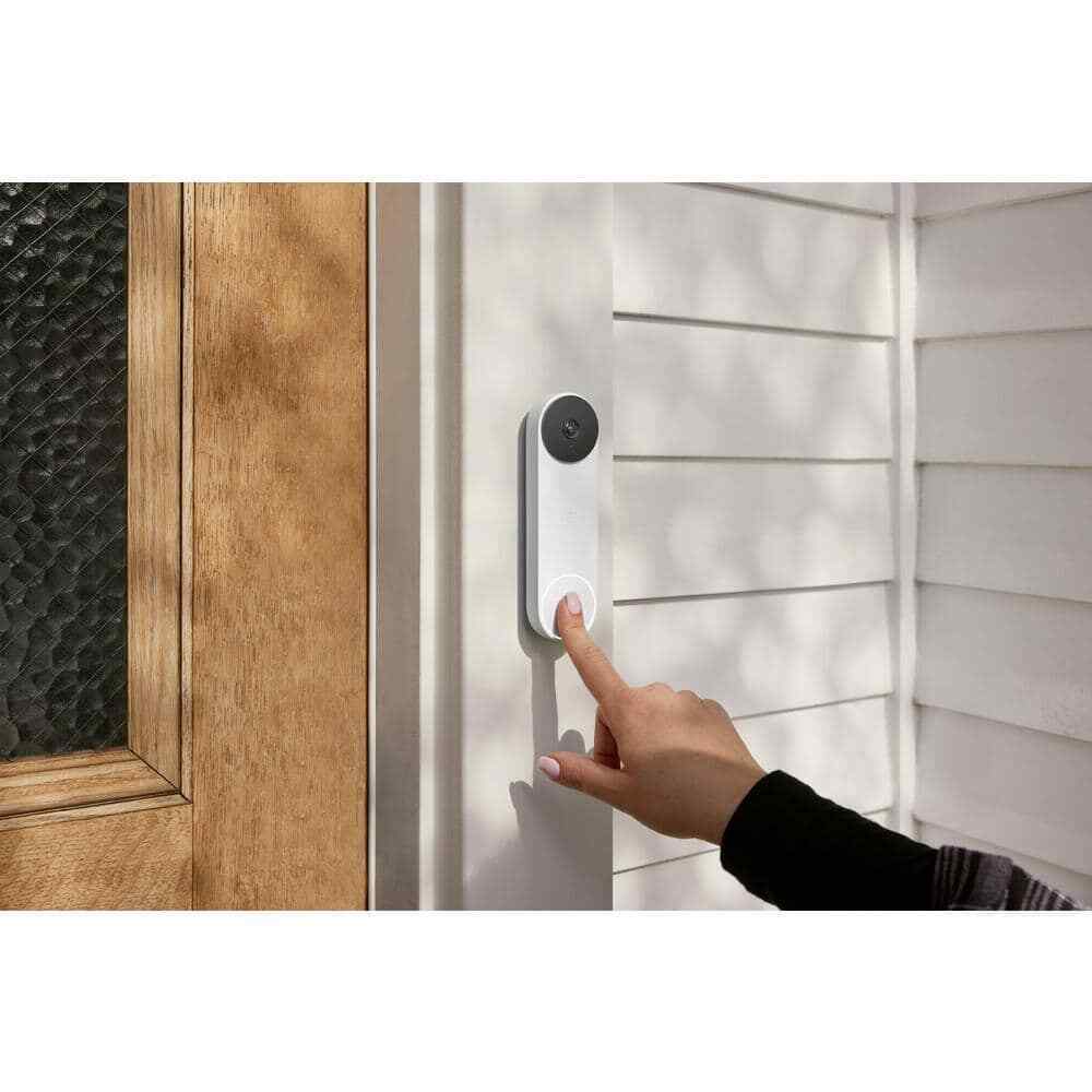 Google Nest Doorbell Battery - Smart Wi-Fi Video Doorbell Camera - Snow