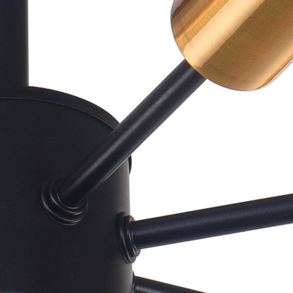 RRTYO Taraji 24.01 in. 8-Light Semi Black and Gold Semi-Flush Mount