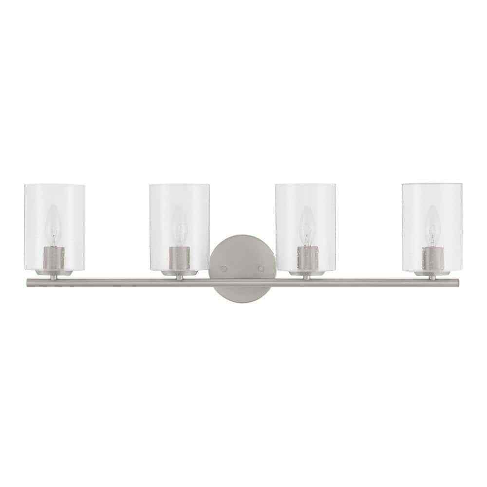 Hampton Bay Champlain 4-Light Brushed Nickel Modern Bathroom Vanity Light
