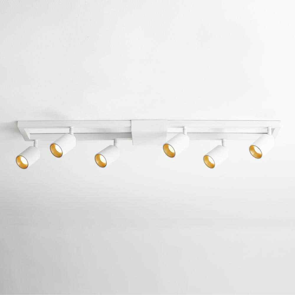 Vidalite White Modern LED Fixed Track Light 42-Watt Six Rotating Gimbal Heads