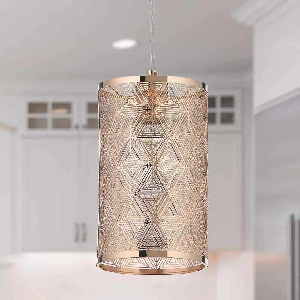 River of Goods Sofia 1-Light Gold Metal Pendant Light With Metal Shade