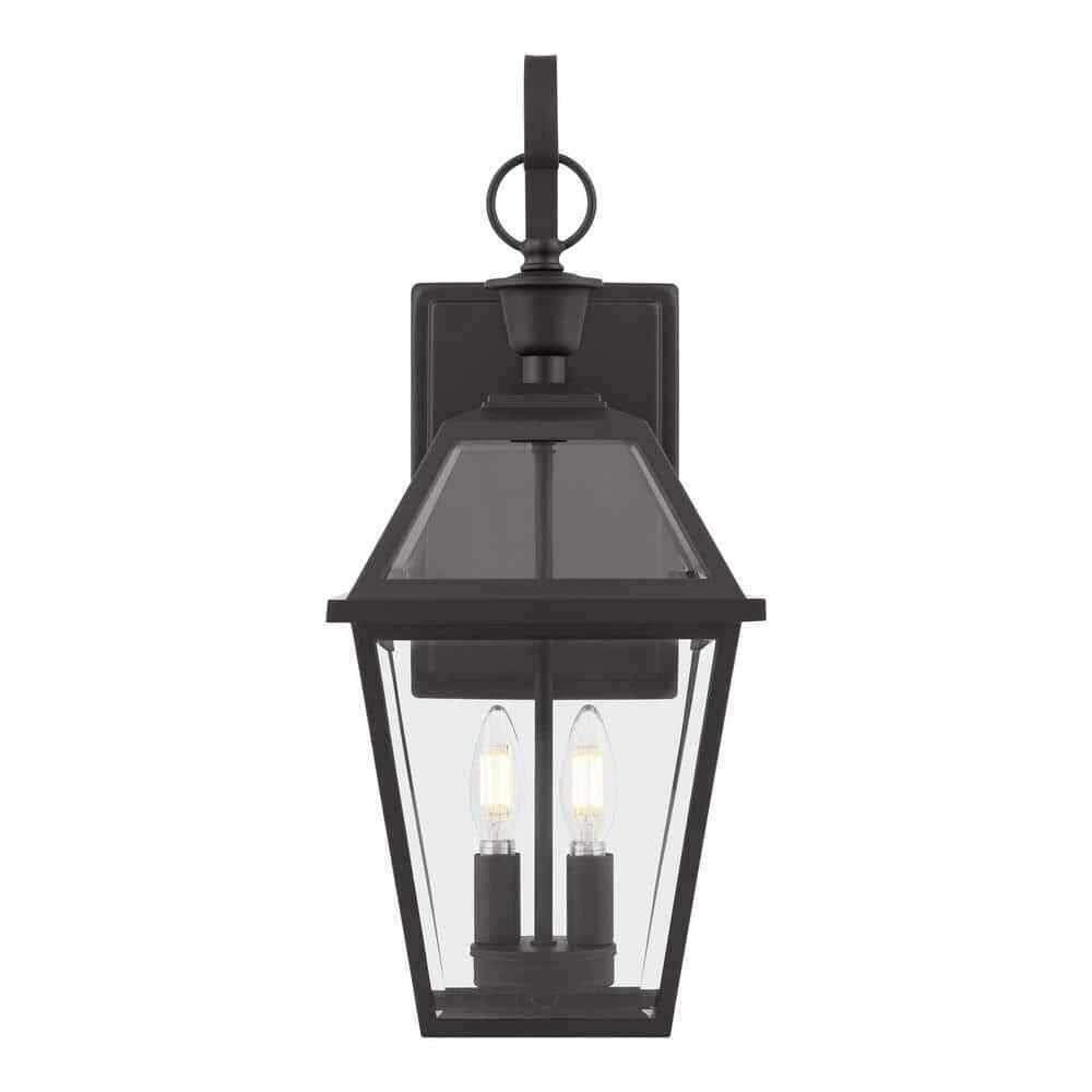 Glenneyre 20.25 in. Matte Black French Quarter Gas Style Outdoor Wall Lantern