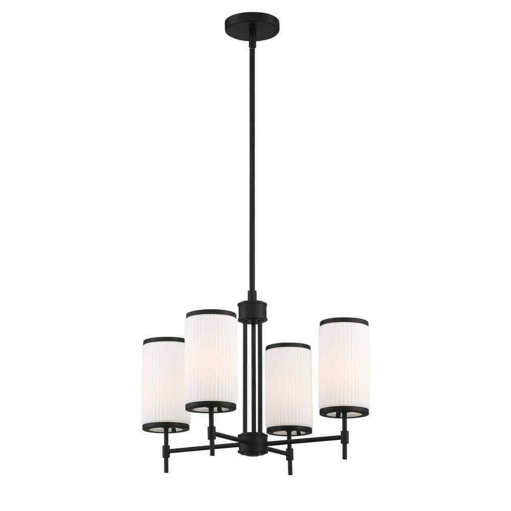 GLUCKSTEINELEMENTS Ashbury 4-Light Black Chandelier 38683-HBCB