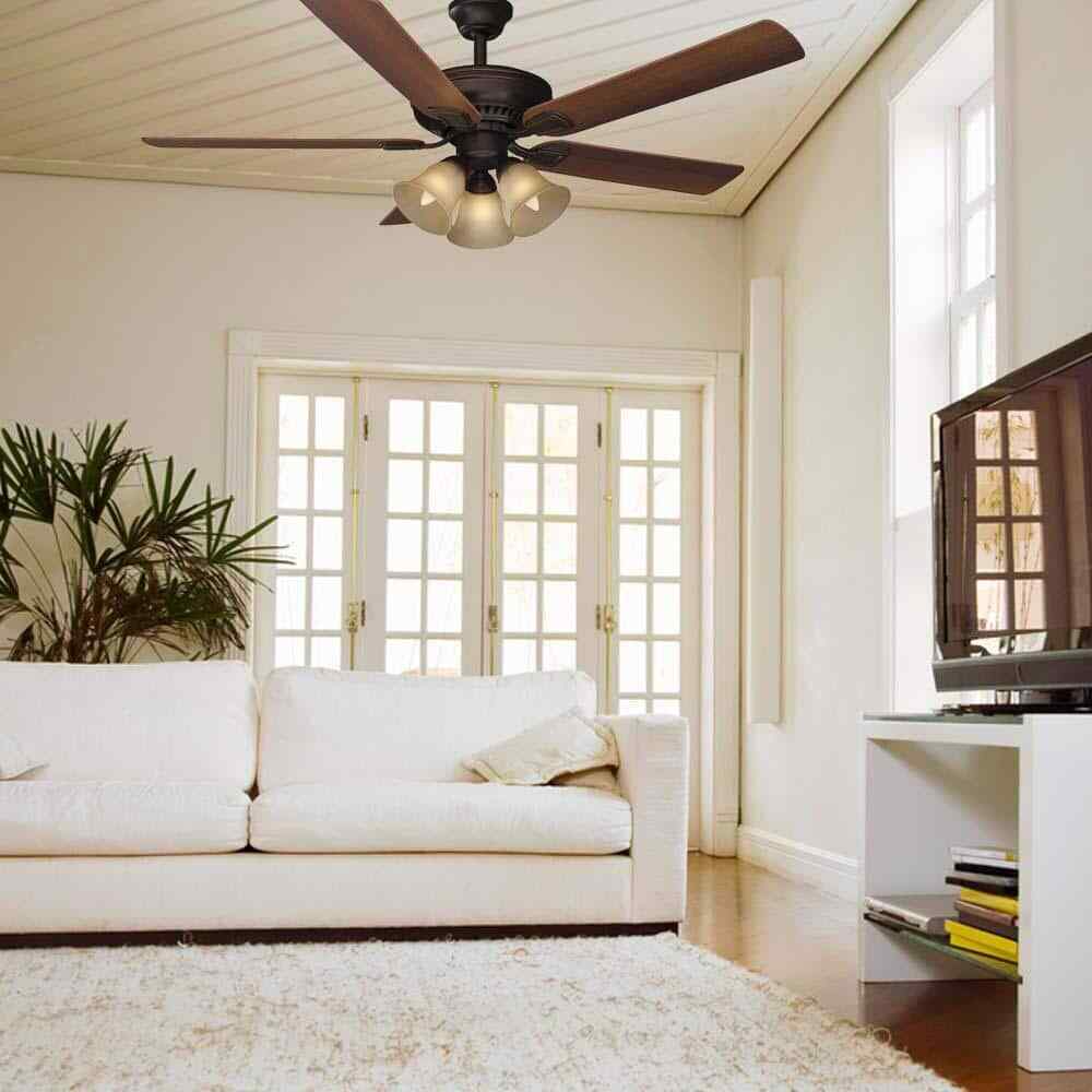 Hampton Bay Campbell 52 in. Indoor LED Bronze Ceiling Fan w/ Light and remote