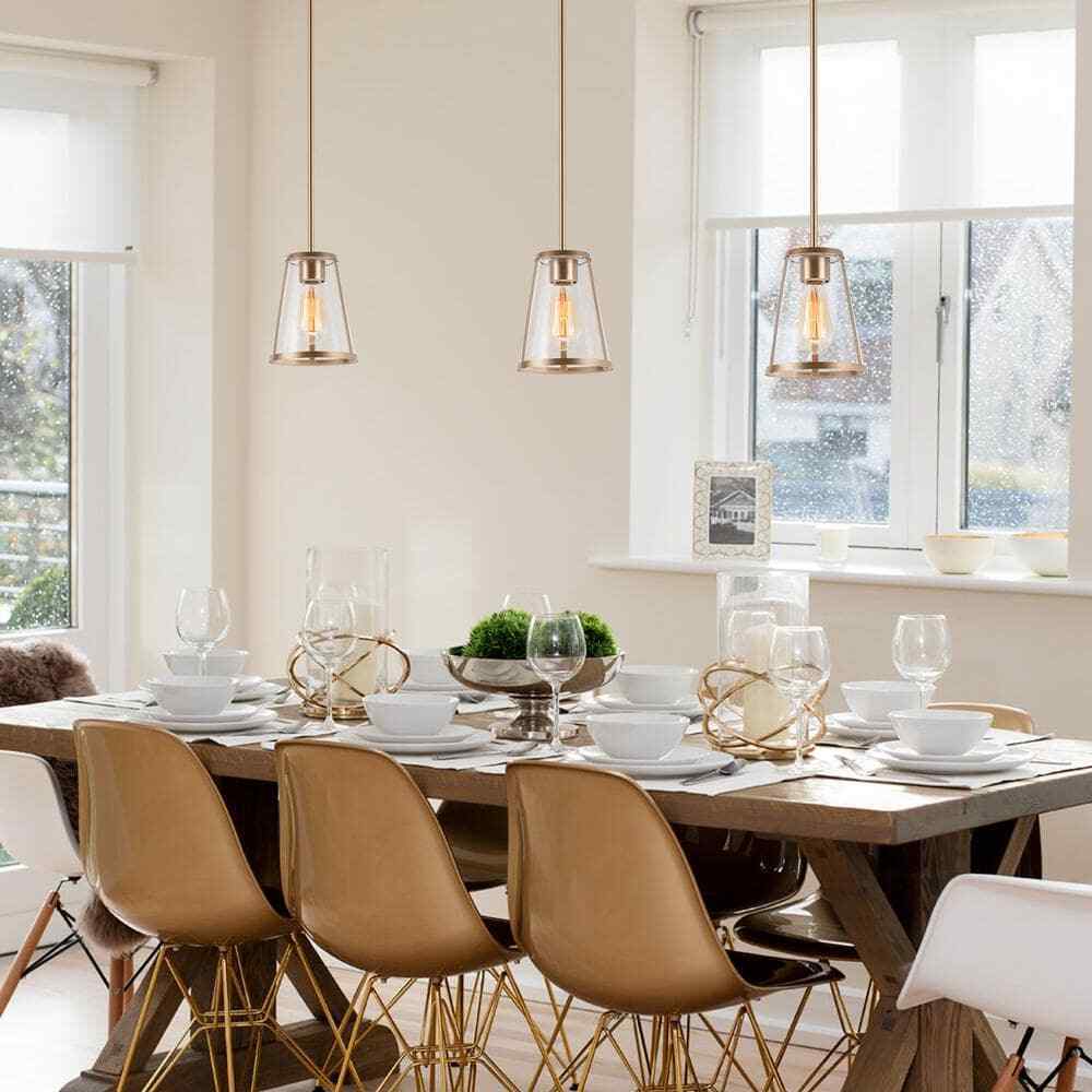 LNC 1-Light Gold Modern Pendant Lighting Contemporary Hanging Light Fixture