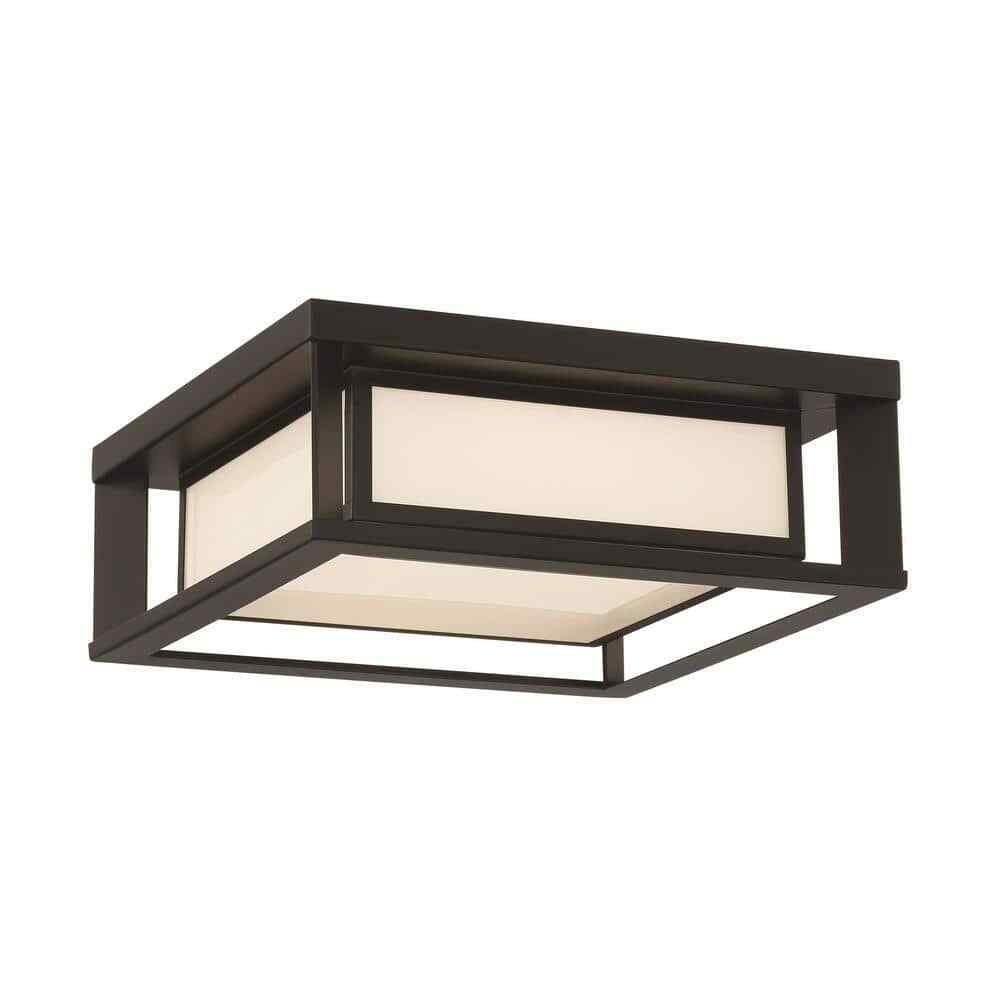 GLUCKSTEINELEMENTS Paxton 1-Light Black Integrated LED Outdoor Flush Mount