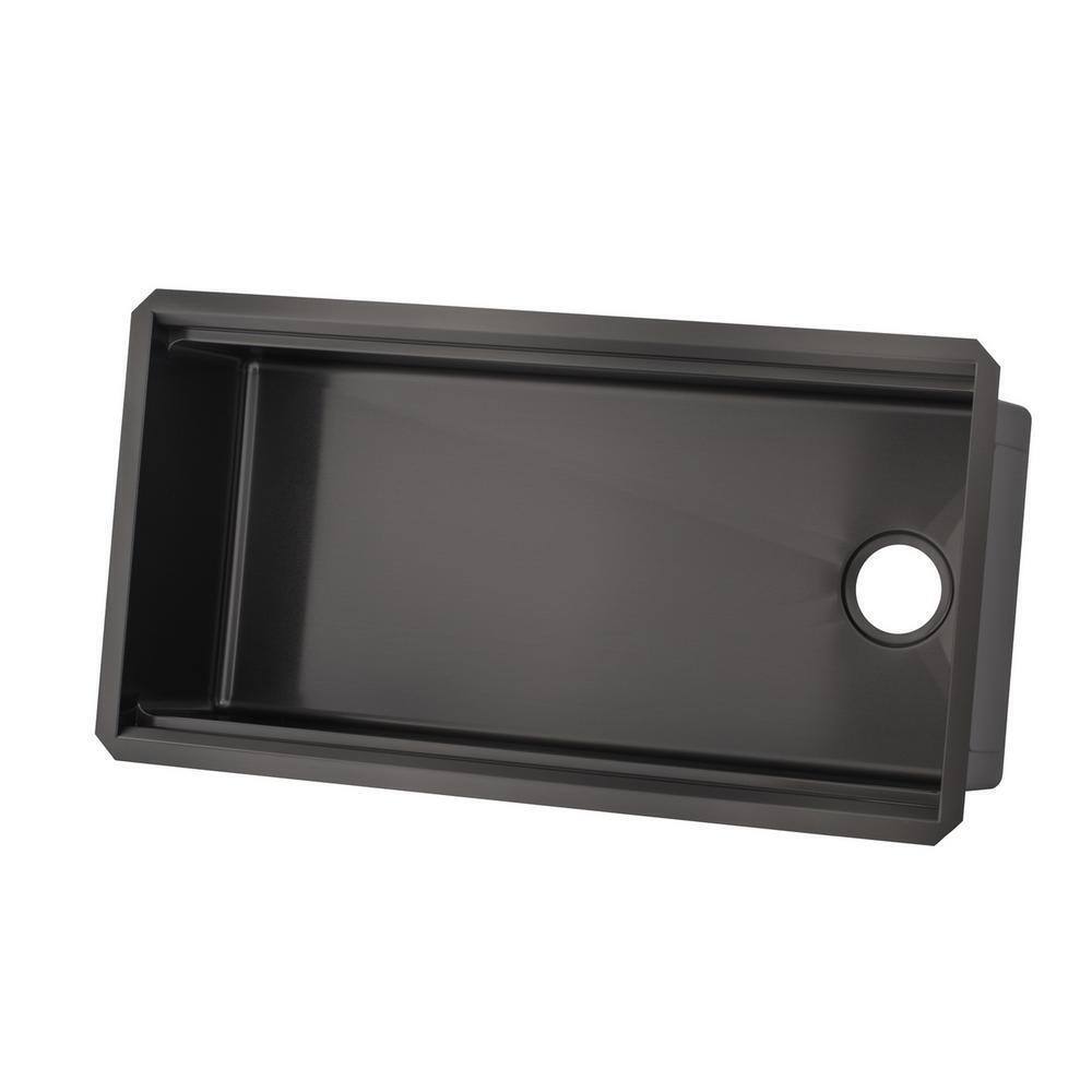 eModernDecor Workstation Undermount Stainless Steel 32 in. Kitchen Sink in Black