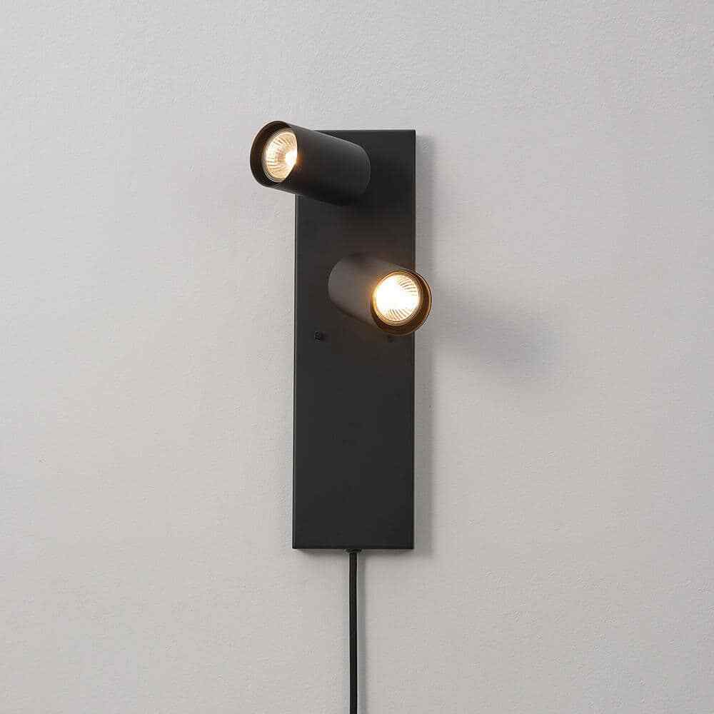 Globe Electric Davies Matte Black Plug-In or Hardwire Wall Sconce w/ Switch