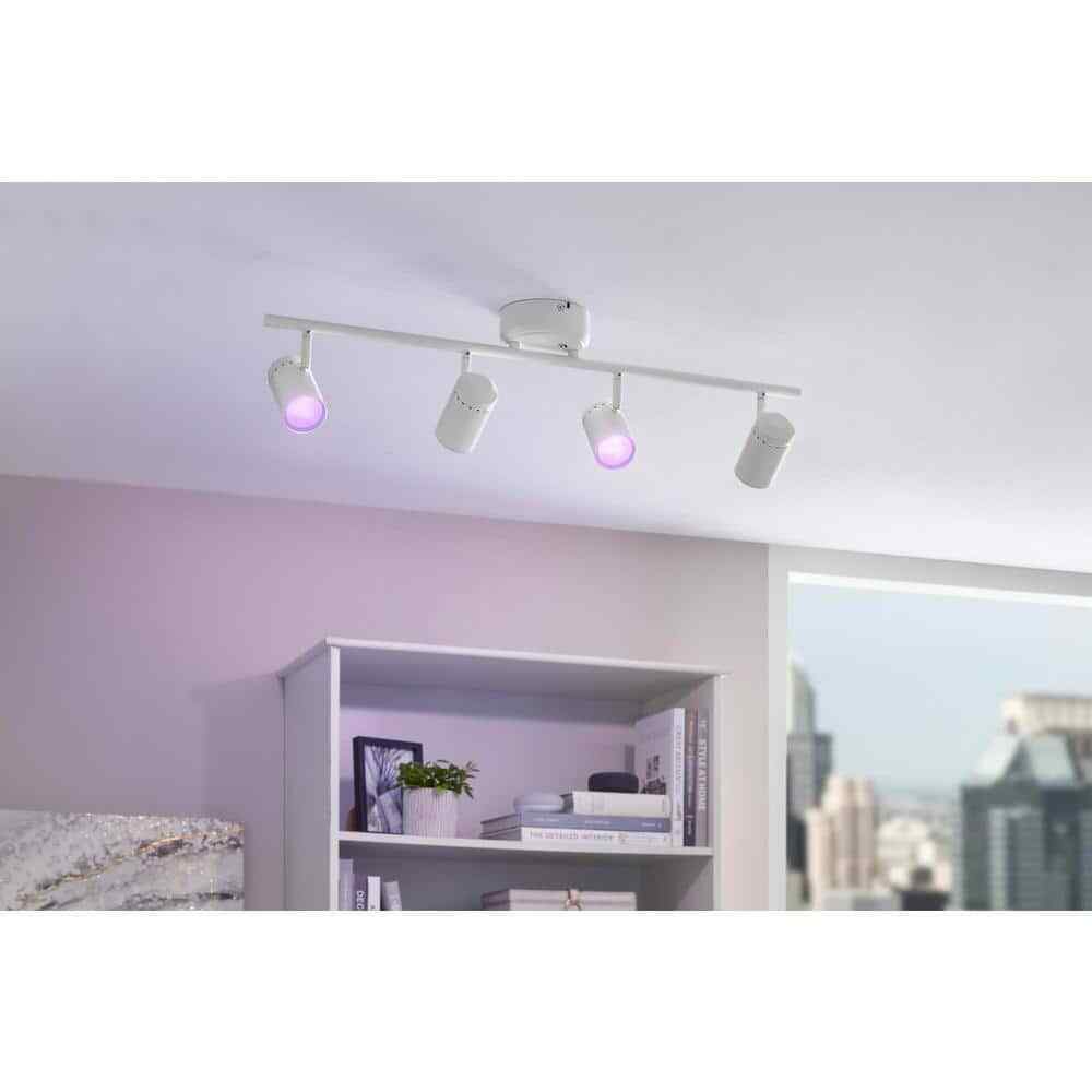 Hampton Bay Crosshaven 4-Light LED Track Ceiling Light Kit Powered by Hubspace