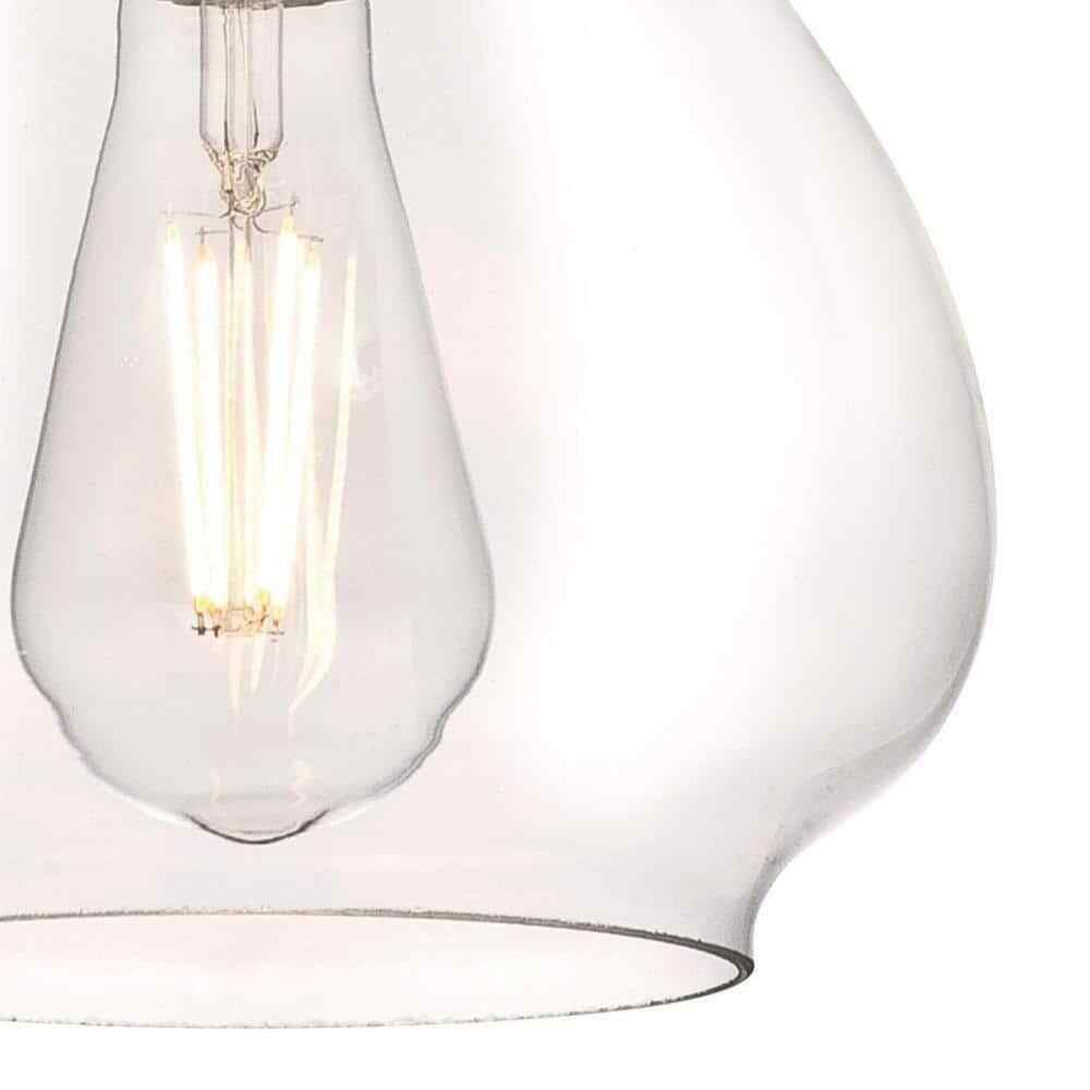Westinghouse Wes 1-Light Brushed Nickel Mini Pendant with Clear Glass Shade