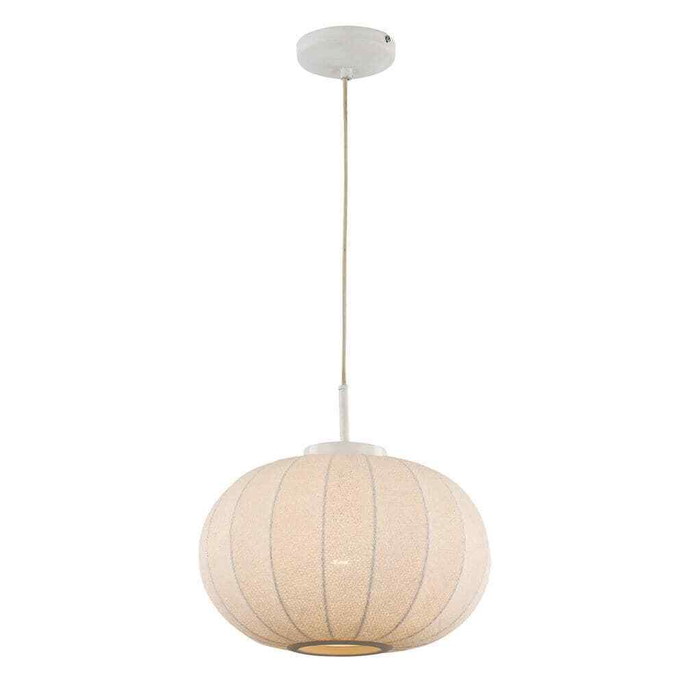 Bel Air Lighting 1-Light White Globe Hanging Kitchen Pendant Light