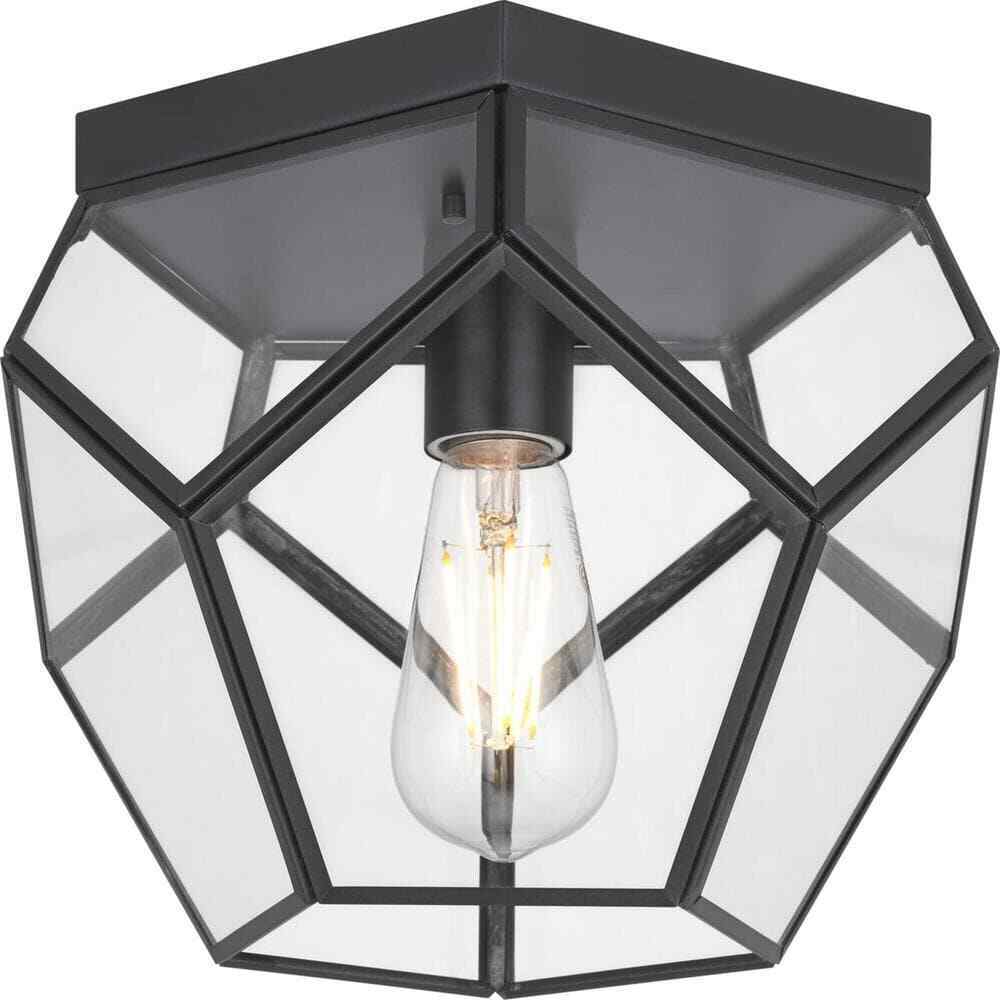 Progress Lighting Wianno 10 in. 1-Light Matte Black Flush Mount Ceiling Light