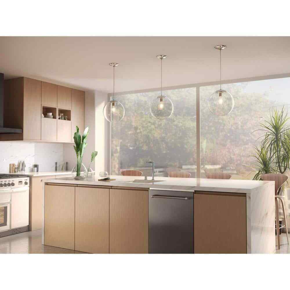 Progress Lighting Atwell 1-Light Brushed Nickel Large Pendant Hanging Light