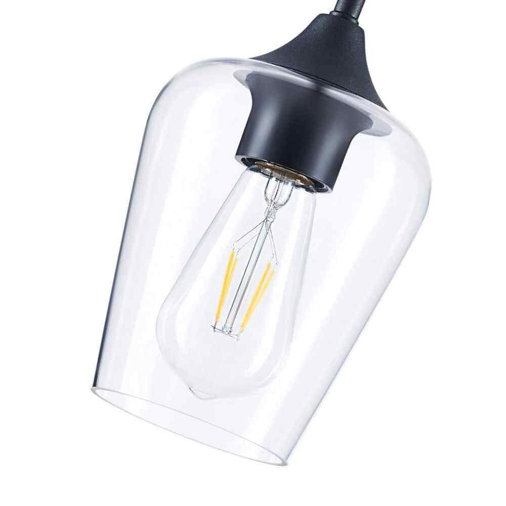 Merra 1-Light Matte Black Pendant Light Glass Goblet Shade HCF-2805-22-BNHD-1
