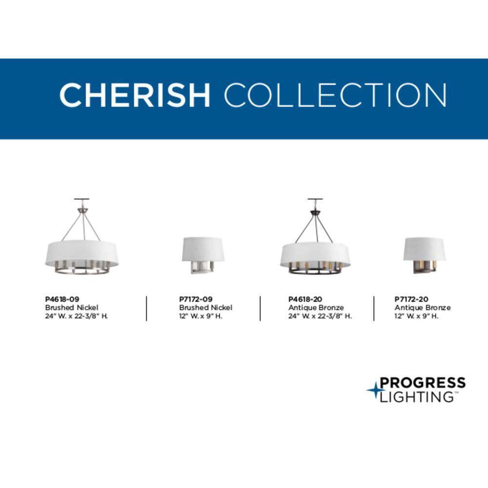Progress Lighting Cherish Collection 2-Light Antique Bronze Wall Sconce