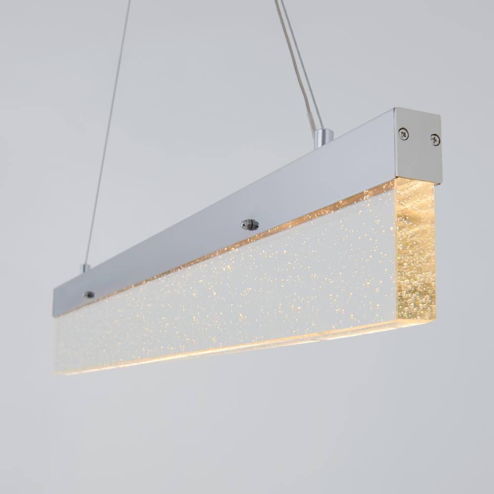 Artika Essence Bar 28-Watt LED Chrome Modern Island Hanging Light Chandelier