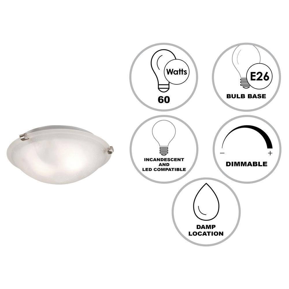 Bel Air Lighting Constellation 12 " 2-Light Brushed Nickel Ceiling Light Fixture