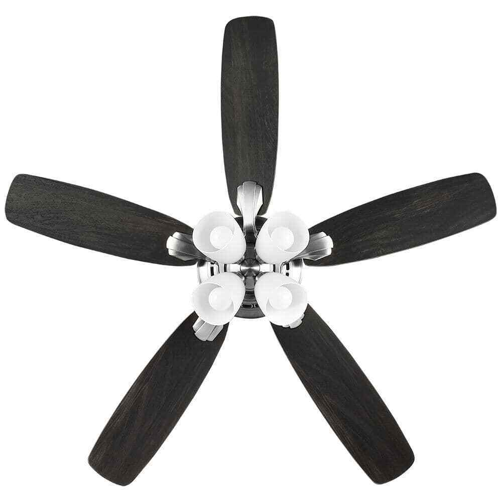 Hampton Bay Hollis 52 in. Indoor LED Brushed Nickel Dry Rated Ceiling Fan