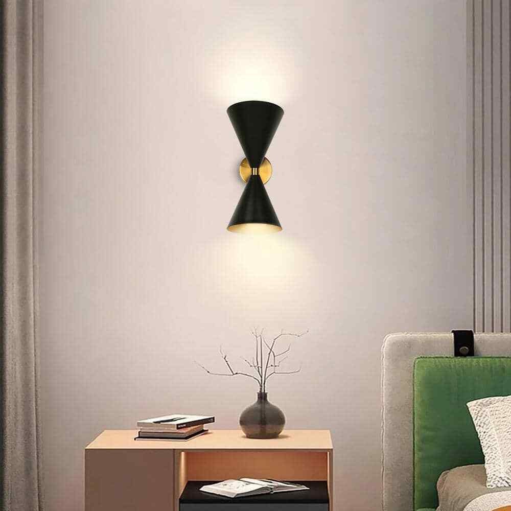 RRTYO 2-Light Black Wall Sconce with Light Direction of Up and Down YL002404