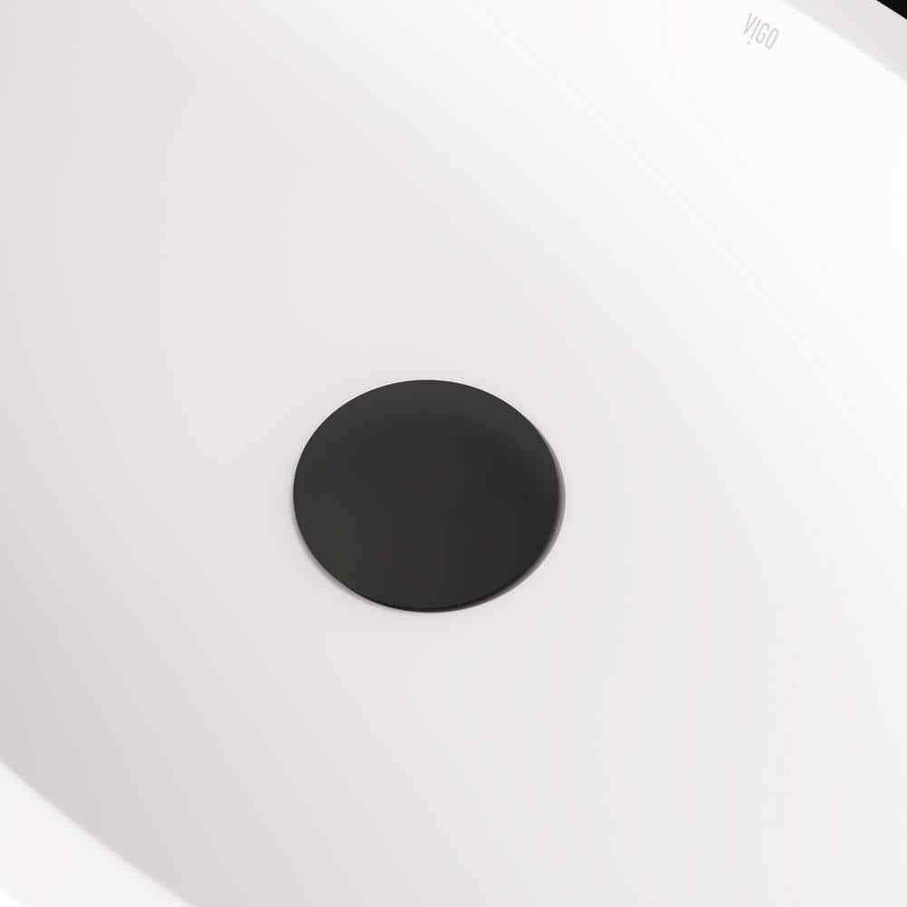 VIGO Vessel Bathroom Sink Pop-Up Drain and Mounting Ring Matte Black VG07000MB