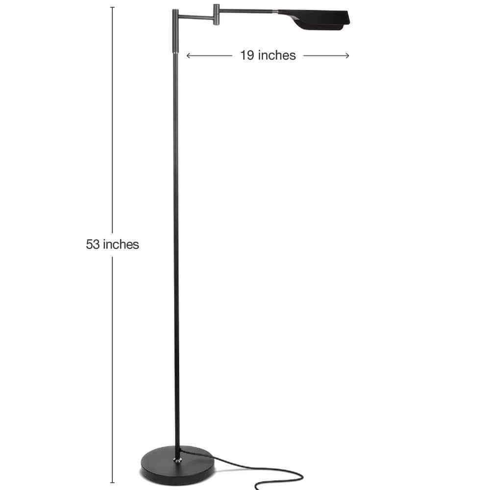 Brightech Leaf 53 in. Black LED Floor Lamp with Adjustable Arm and Shade