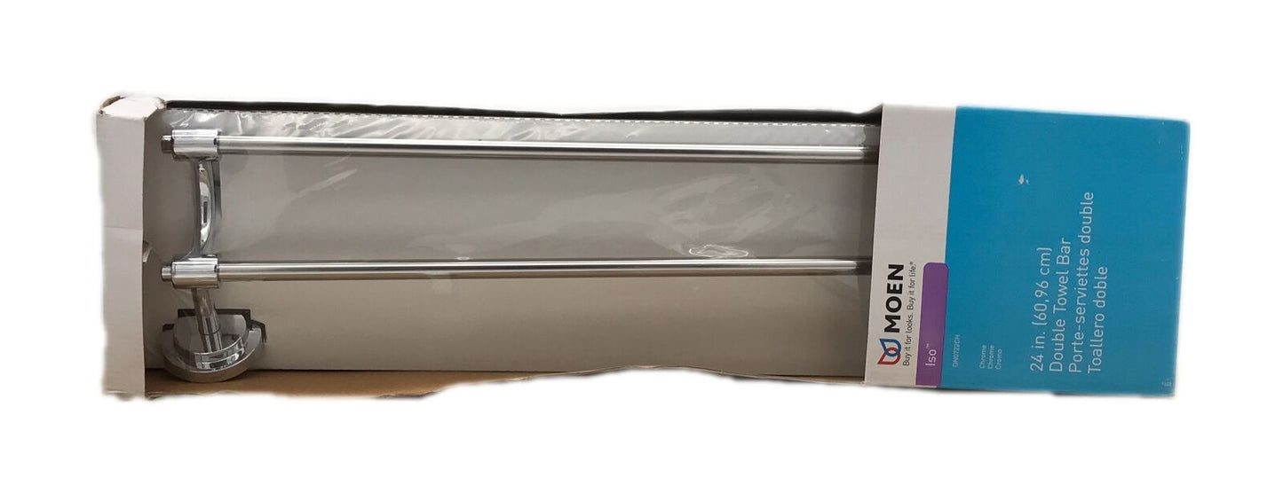 MOEN ISO 24 in. Double Towel Bar in Chrome DN0722CH