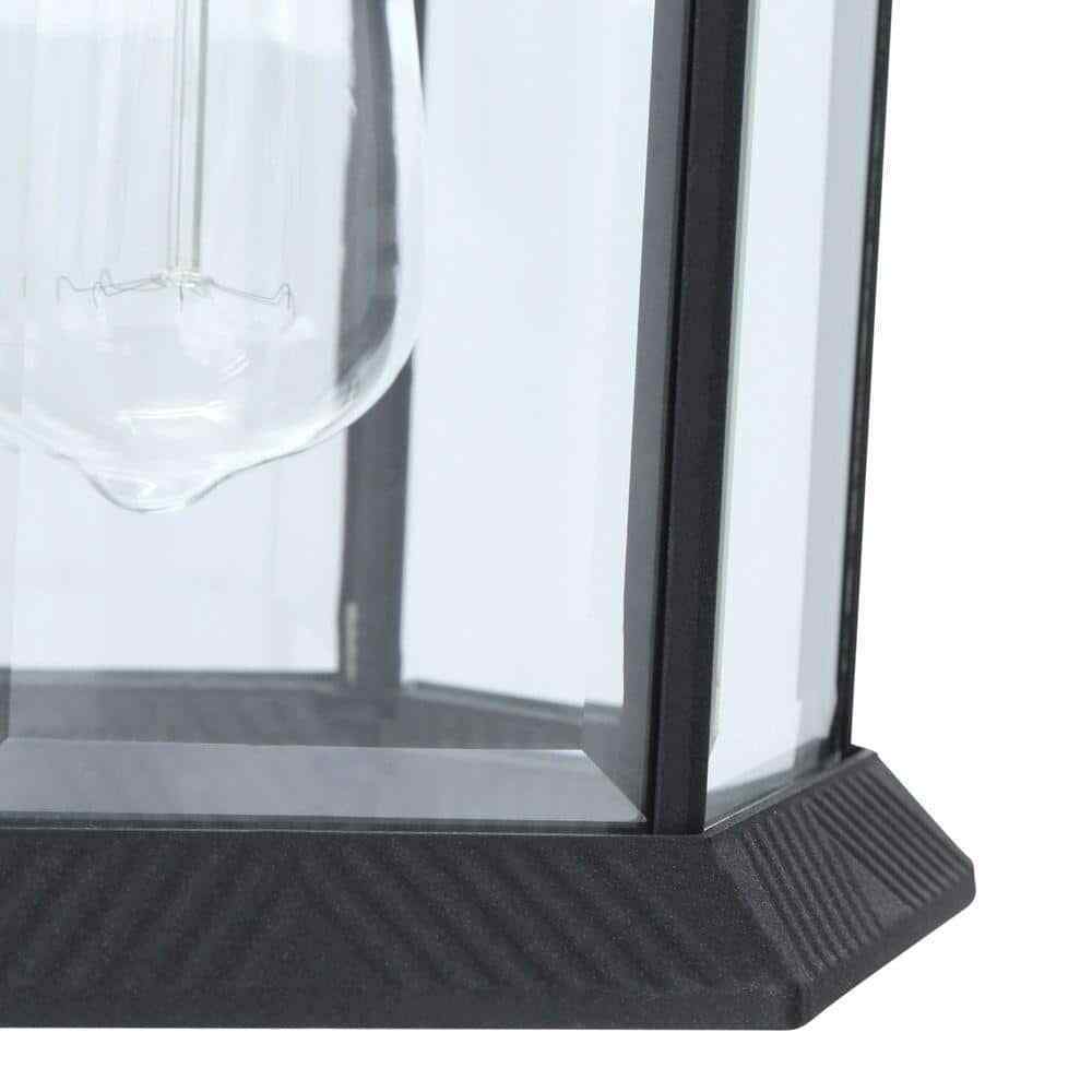 Bel Air Lighting Wentworth Small Black Outdoor Wall Light Fixture w/ Clear Glass
