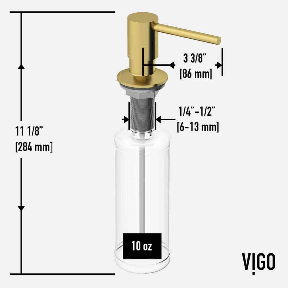 VIGO Bolton Kitchen Soap Dispenser in Matte Brushed Gold VGSD005MG