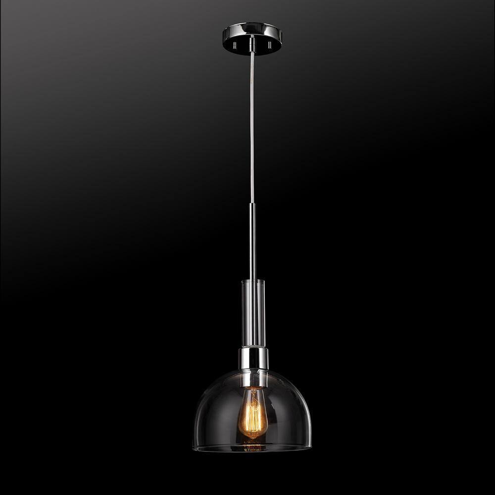 Globe Electric Tai 1-Light Chrome Pendant Light with Clear Glass Shade