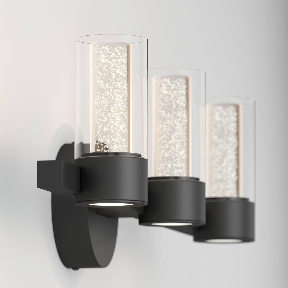 Artika Essence 27 in. 3-Light Integrated LED Black Vanity Light Bar Wall Fixture
