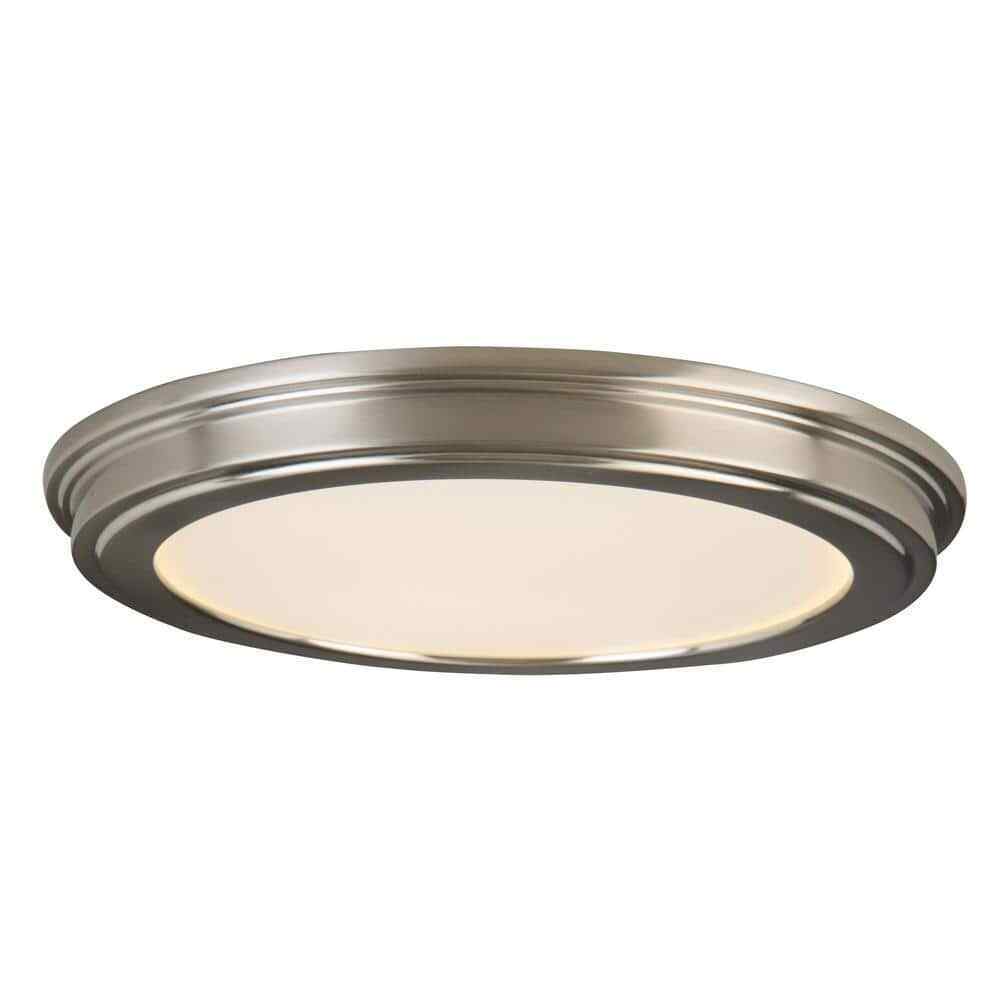 Commercial Electric 13in Brushed Nickel Ceiling Flush Mount Light Fixture 2-Pack