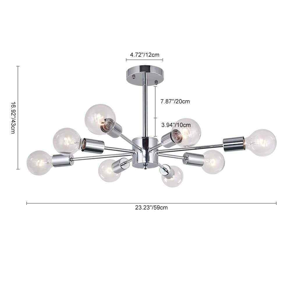 RRTYO Taraji 24.01 in. 8-Light Semi Chrome Semi-Flush Mount