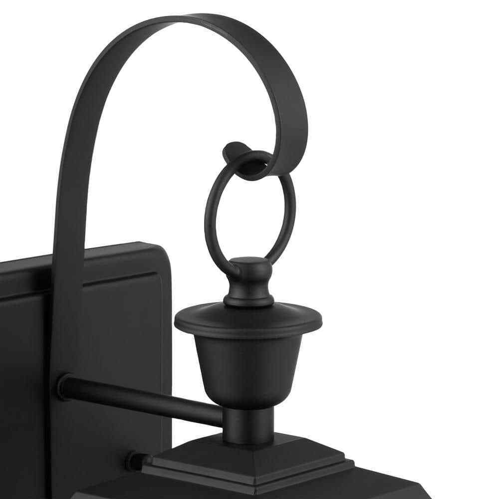 Glenneyre 20.25 in. Matte Black French Quarter Gas Style Outdoor Wall Lantern
