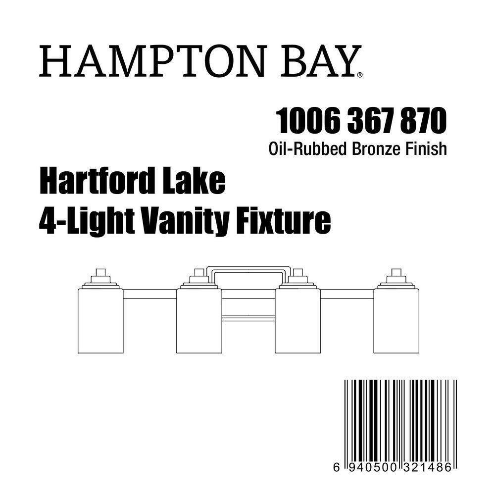 Hampton Bay Hartford Lake 29 in. 4-Light Oil Rubbed Bronze Bathroom Vanity Light