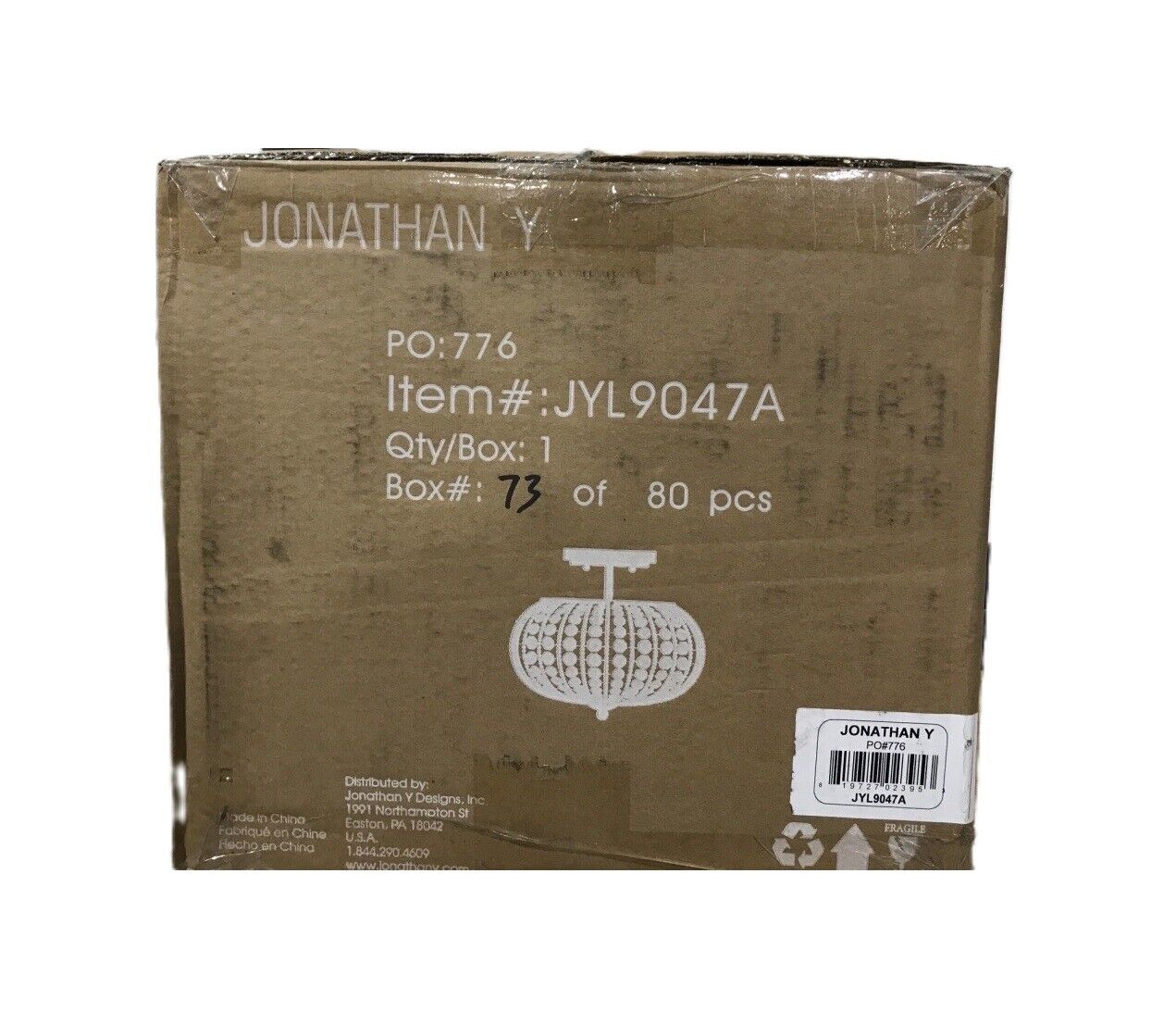 JONATHAN Y Catalina Oil Rubbed Bronze/Crystal Metal/Acrylic LED Semi-Flush Mount
