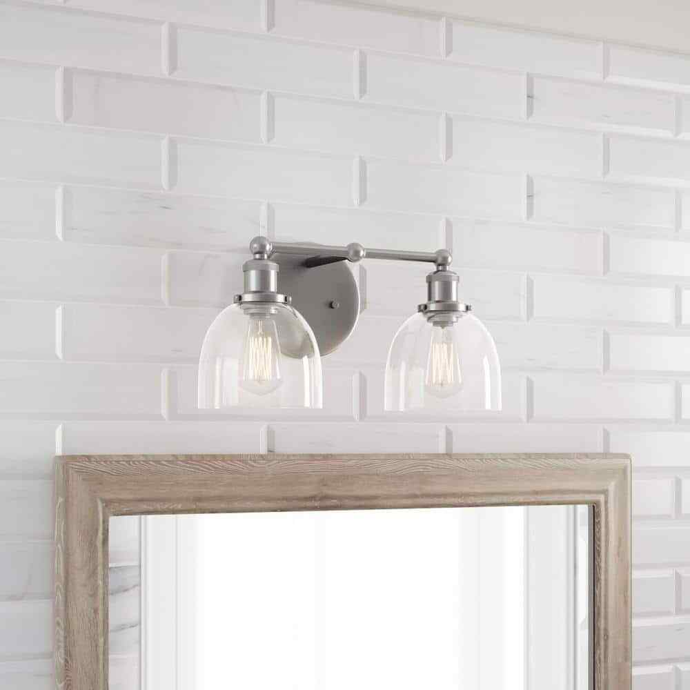 Home Decorators Collection Evelyn 16.25 in. 2-Light Brushed Nickel Vanity Light