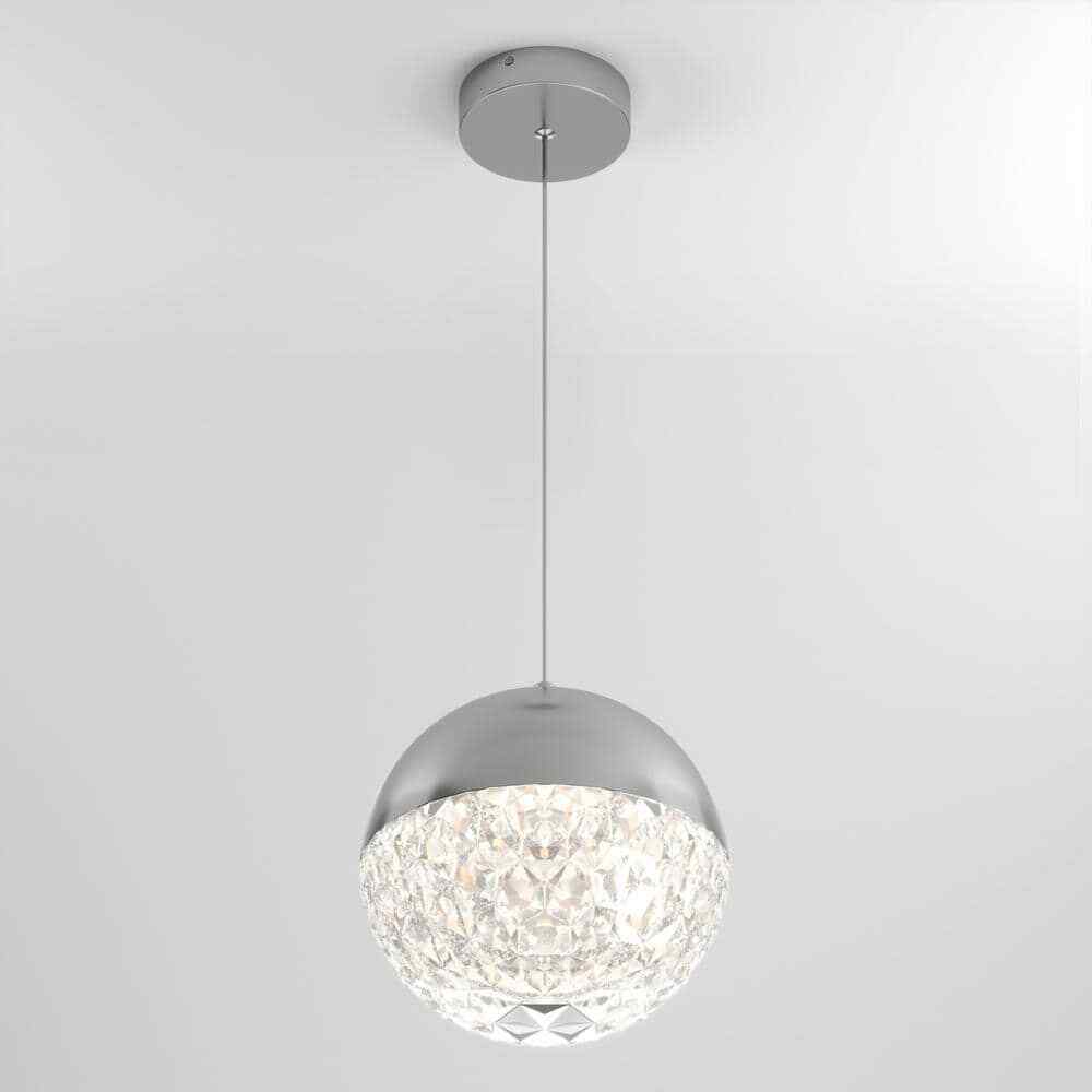 Artika Carat Ball 15-Watt Chrome LED Mini Pendant Light Fixture Kitchen Island